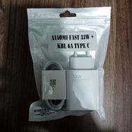XIAOMI FAST 33W CHARGER + 6A TYPE C WHITE CABLE