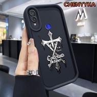 CHENYYKA Casing Hp Untuk Xiaomi Redmi Note 7 Redmi Note 7s Redmi Note 7 Pro Case pola salib Kasing H
