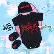 Newborn Baby Jumper Clothes Hat and Shoes Music Band Death Metal Dying Fetus