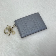 Dior 灰色羊皮LADY DIOR CARD Holder卡包