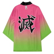 Flash Sale Demon Slayer Anime Kanroji Mitsuri Summer New Kimono Unisex Tops Streetwear Couple Yukata
