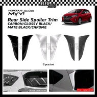Perodua Myvi 2018 - 2023 CARBON CHROME BLACK Rear Side Spoiler Trim Cover Bodykit Gear Up GearUp Acc