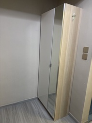 Ikea 兩門櫃連全身鏡 Two-Door Wardrobe with Full-Length Mirror and Wooden Interior