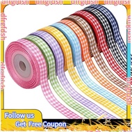 【D&F】10Roll Gingham Ribbon Variety Pack, 3/8" X 10 Yards/Roll Assorted Colors for Crafts and Decorat