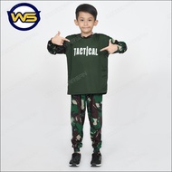 STELAN TACTICAL ANAK WARNA HIJAU / BAJU STELAN TACTICAL ANAK DRYFIT / BAJU ANAK LAKI-LAKI / STELAN A