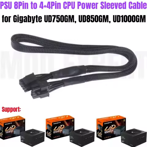 PSU 8Pin to 4+4 Pin EPS ATX12V CPU Power Supply Cable for Gigabyte GP-UD750GM, GP-UD850GM, GP-UD1000