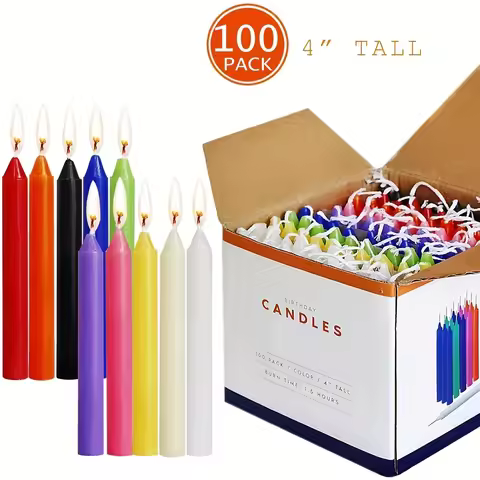 100/60pcs Unscented Assorted Colors Mini Taper Candle, Great For Casting Chimes, Rituals, Spells, Wa