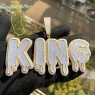 จี้ตัวอักษรเริ่มต้นแบบหยดน้ำ, สร้อยคอ KLS แบบ Iced Out, เครื่องประดับฮิปฮอปส่วนบุคคลสำหรับผู้ชายผู้ห