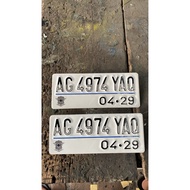 Custom number plate with hole font