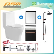 SORENTO One Piece Water Closet Rimless Flushing Bathroom Stainless Steel 304 Basin Cabinet ShowerPac