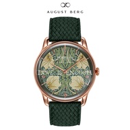 August Berg Morris n Co Rosegold Fennel Pimpernel Watch with Perlon Strap