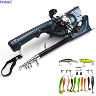 POMAT Fishing Rod, Foldable with Fishing Line Fish Pole Reel Combo, Mini Portable Telescopic 131cm F