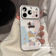 Plated Leather-textured Case for IPhone 17 16 15 14 13 12 11 Pro Max Plus Xr Xs Max Fly Horses