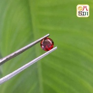 A113  6 มิล โกเมน 1 เม็ด พลอย สีแดง Garnet ทรงกลม ก้นเพชร พลอยธรรมชาติแท้ พลอยเจียระไน