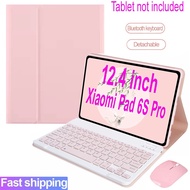 Case with Keyboard For Xiaomi pad 6S pro 12.4 Inch MI Pad 6S 12.4'' Magnetic Leather Detackable Wire