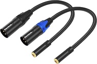 Smithok 2-Pack 3.5mm to XLR,Balanced 3.5mm 1/8 inch Female Stereo TRS Mini Jack to 3-Pin XLR Male Au