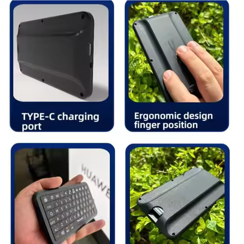 ​Mini Keyboard with Bluetooth 5.0/2.4G Dual Mode, Gyroscopic Motion Mouse, 64 Keys, RGB Backlight Op