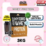(Free Shaker) BS Nutrition Hydro Whey Protein 3kg High Protein Build Muscle HALAL Certified