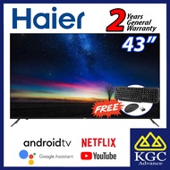 Haier 43" 4K UHD Android TV H43K66UG PLUS [Free Wireless Keyboard &amp; Mouse]