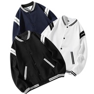 Baseball Jacket Hong Kong Style Trendy Baseball Jacket Student Jacket Couple Jacket Plain Color Base