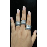 [✅Promo] Cincin Ring Perak Silver Bali 925 Lebar Etnik Hitam Pria