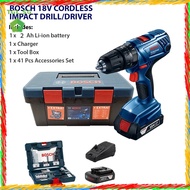 Bosch 18v Drill Set (drill, Tool Box, 41pc drill bits, battery, charger)
