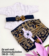 pakaian set anak perempuan bali kebaya brokat kamen songket selendang bando pakaian lengkap set anak