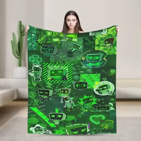 Dandys World Vee Fleece Throw Blanket Catoon Blankets for Bedding Office Lightweight Bed Rug