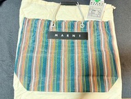MARNI Market Striped Tote Bag