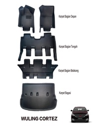 Karpet Mobil 5D Wuling Cortez 2018 - 2024 Carbon Full set Bagasi / Karpet Mobil wuling anti slip tah