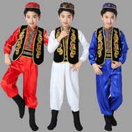 Children's Ethnic Costume Xinjiang Weiwuer Ethnic Dance Mongolian Performance Costume Boys Strong Et
