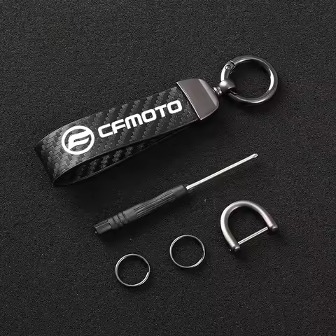 New fashion motorcycle carbon fiber leather rope Keychain For CFMOTO 400NK 650NK 150NK 250NK 400GT 6