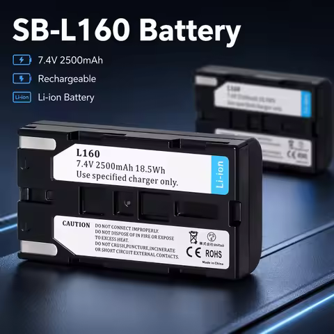 Rechargeable Camcorder Battery 2500mAh SB-L160 SB-L320 SB-L480 SB-L110A for Samsung SC-L520 SC-L530 