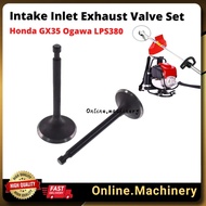 Honda Gx35 Intake Inlet Exhaust Valve Set UMR435 Ogawa Lps380 Hozugawa KT350 Dinyi Brush Cutter Spare Part Mesin Rumput