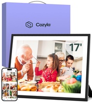 Cozyla Canvas Digital Picture Frame Large 17 Inch Free Unlimited Storage AI-Powered Send Pictures an