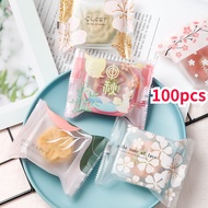 100pcs Mooncake Packaging Bag Transparent Moon Cake E Tray with Packaging Bag Packing Beg Sealing 20