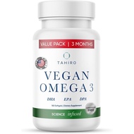 TAHIRO Vegan Omega-3 Softgels. Serving Size 1000mg Includes DPA, DHA & EPA Plant Based plement. Nutr