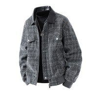 [M-8XL] 2025 Autumn Winter New Style Hundred Towers Plus Size Men's Long-Sleeved Cardigan Checked Ja