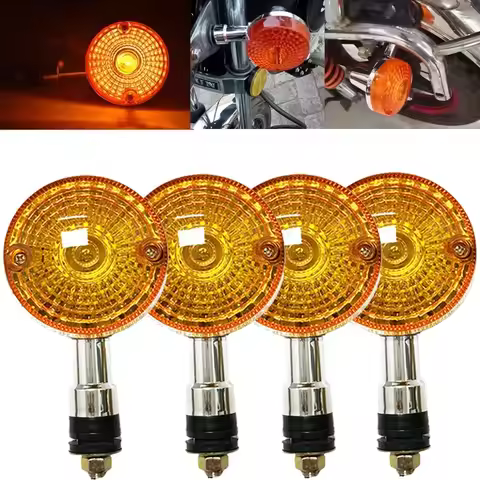 Motorcycle LED Turn Signals Universal Amber Front Rear Turn Signals Indicator Lamps For Suzuki GN125