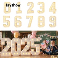 FAYSHOWSG Giant Birthday Figure, 70cm 0-9 Numbers LED Light Balloon, Giant Figure Marquee Style LED 