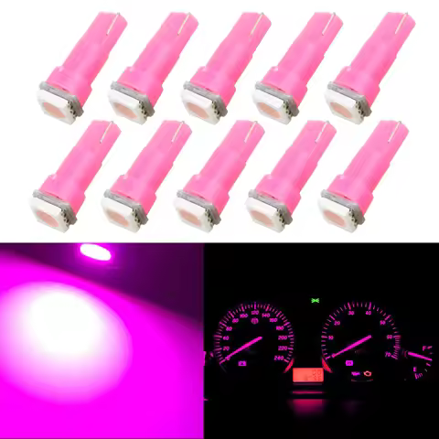 10pcs LED Dashboard Indicator Lamp Bulb tachometer bulb Red Blue Pink White Red T5 Wedge Instrument