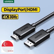 (SG) UGREEN DisplayPort To HDMI DP124 35857 DP male (FROM DEVICE) to HDMI male (to display) cable 2M