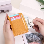 dompet perempuan cute dompet perempuan Cowhide Zipper Coin Purse Mini Simple Card Holder