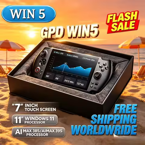 GPD WIN 5 Gaming Handheld, AMD Ryzen AI 395/385, Radeon 8050S/8060S, 7" 120Hz FreeSync, Mini SSD Slo