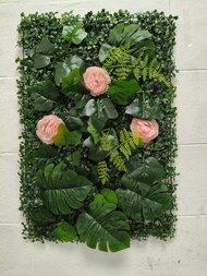 หญ้าเทียมกำแพงหญ้าเทียม40x60cm. กำแพงสวนรั้วต้นไม้ปลอม หญ้าติดผนัง ติดระแนง กันแดดกันฝนต้นตีนเป็ด แต