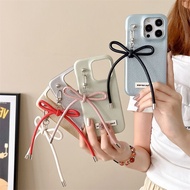 Korean Fashion Vintage Leather Bow Keychain Sweet Bow Bag Charm Pendant Mobile Phone Pendant Accesso