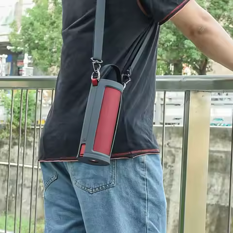 Shockproof Silicone Case with Portable PU Strap Portable Travel Carrying Case for UE Megaboom 3 Spea