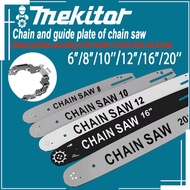 Mekitor papan chainsaw chain 6 / 8 / 10 /12 / 16 / 20 Inch mata chainsaw Plate Set Chain Guide Electric Chain Saw for Chainsaw
