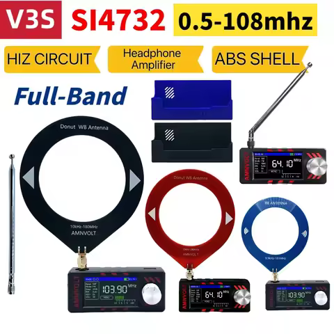 Upgraded V3S AMNVOLT Mini SI4732 DSP Radio Receiver FM AM SSB LSB USB Full Band Pocket Radio with Hi
