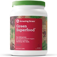 [USA]_Amazing Grass Green Superfood Organic Powder with Wheat Grass and Greens, Flavor: Berry, 100 S